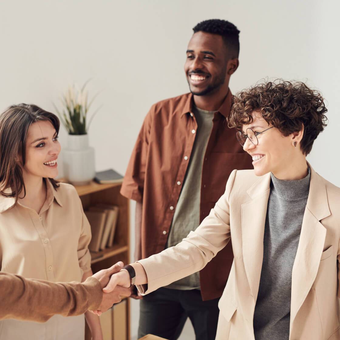 Women getting handshake